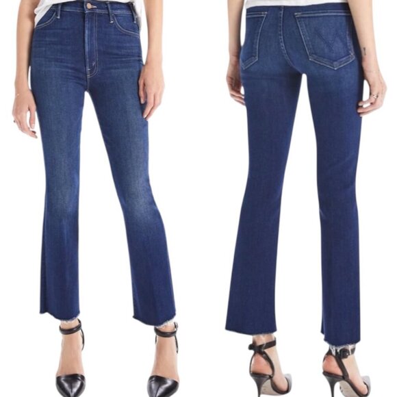 Mother The Hustler Ankle Fray High Rise Flare Jeans Size 25 In Home Movies - Picture 1 of 16
